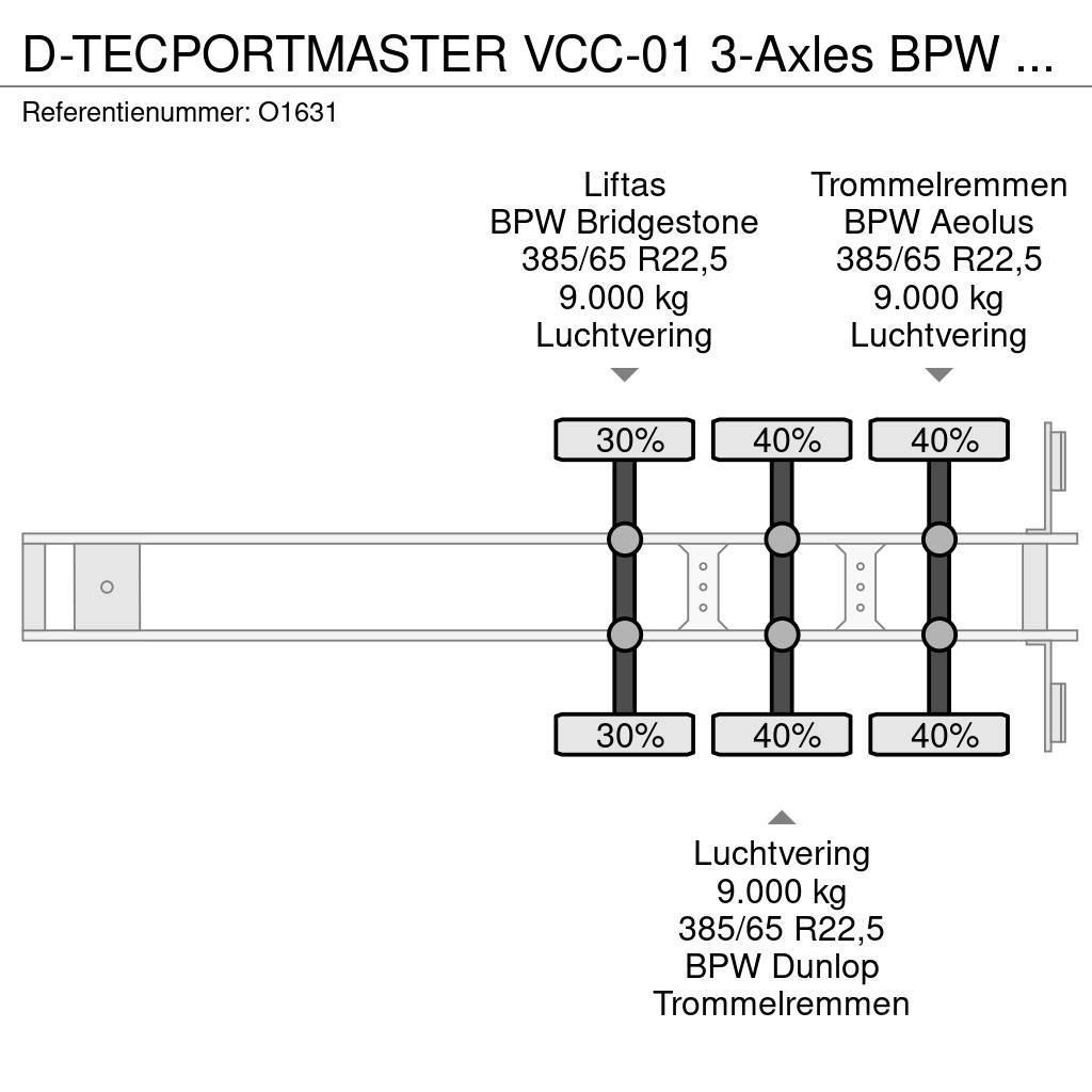 D-tec PORTMASTER VCC-01 3-Axles BPW - Drumbrakes - Lift- Kontejnerske polprikolice