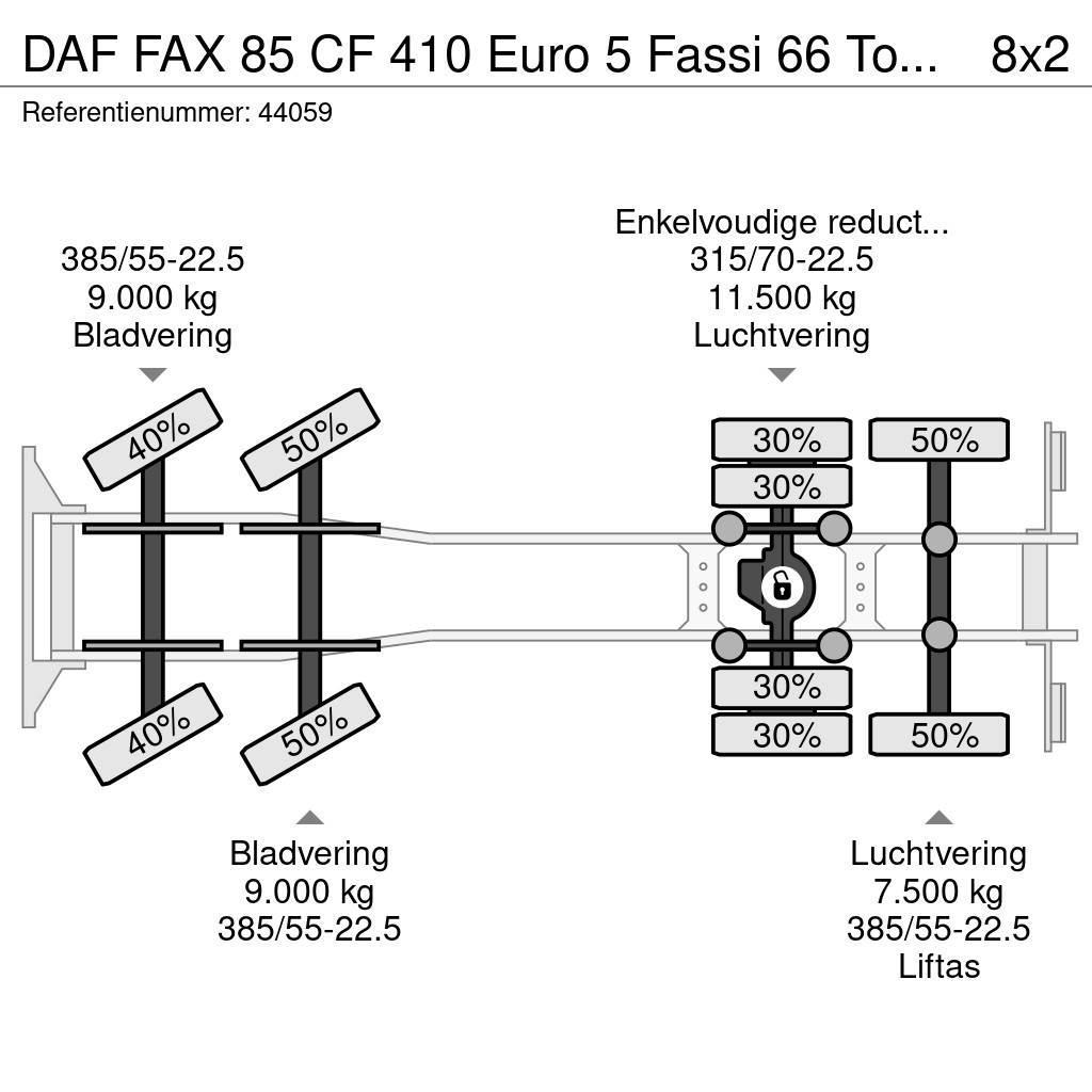 DAF FAX 85 CF 410 Euro 5 Fassi 66 Tonmeter laadkraan Rabljeni žerjavi za vsak teren