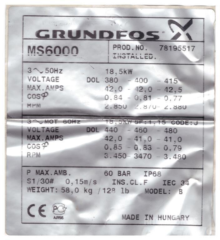 Grundfos SP60/11 - 25 HK Drugi deli