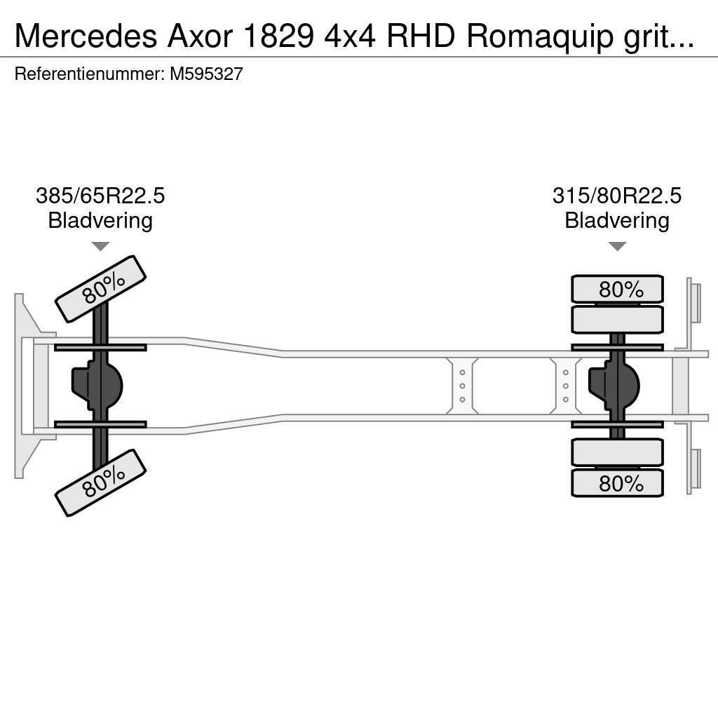 Mercedes-Benz Axor 1829 4x4 RHD Romaquip gritter / salt spreader Vakuumski tovornjaki