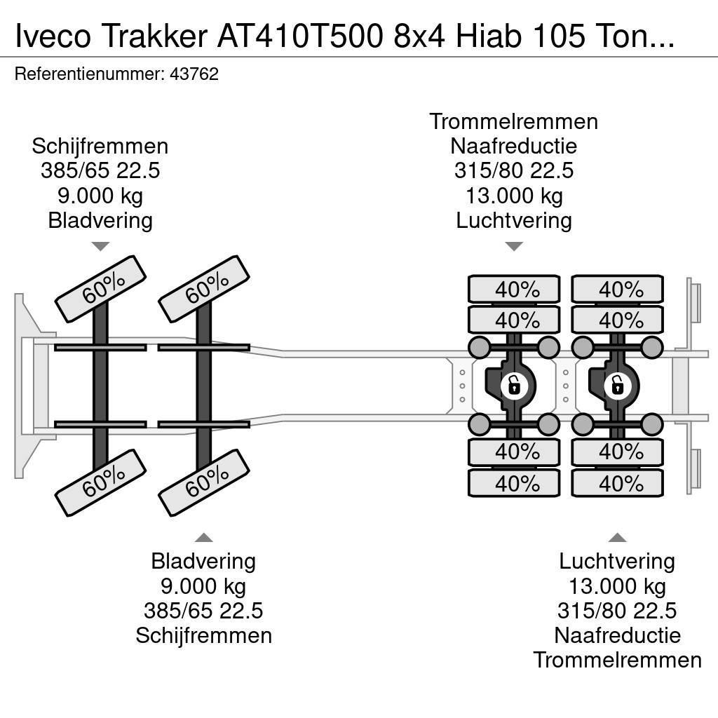 Iveco Trakker AT410T500 8x4 Hiab 105 Tonmeter laadkraan Rabljeni žerjavi za vsak teren