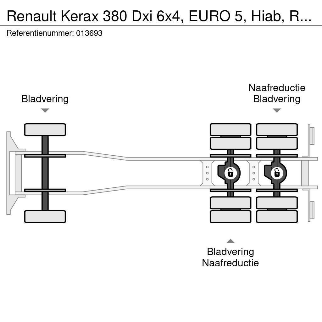 Renault Kerax 380 Dxi 6x4, EURO 5, Hiab, Remote, Steel Sus Tovornjaki s kesonom/platojem