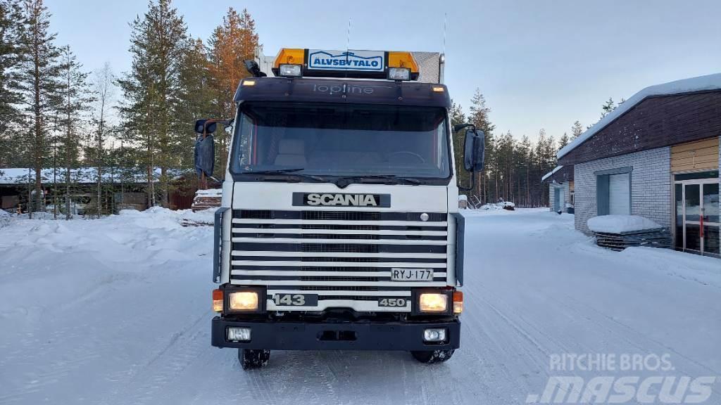Scania 143 450 Asuntokuorma-auto Tovornjaki zabojniki