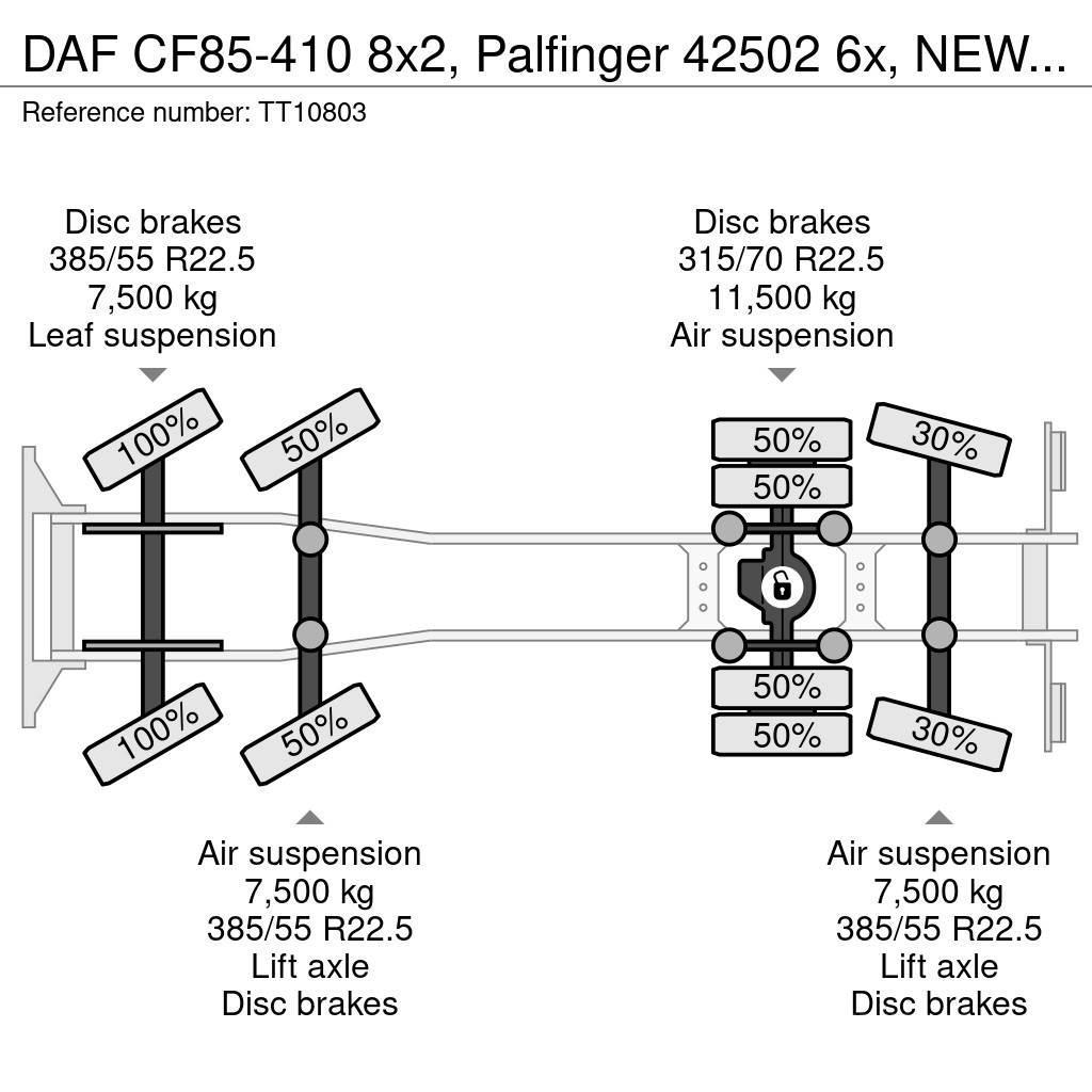 DAF CF85-410 8x2, Palfinger 42502 6x, NEW Engine Rabljeni žerjavi za vsak teren