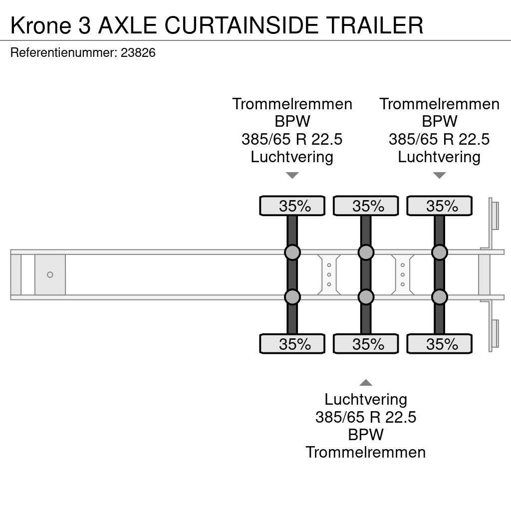 Krone 3 AXLE CURTAINSIDE TRAILER Polprikolice s ponjavo
