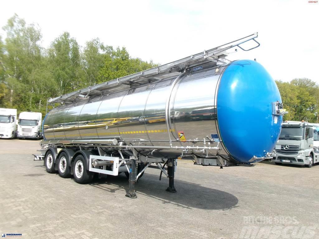Feldbinder Chemical (non ADR) tank inox 34 m3 / 1 comp Polprikolice cisterne