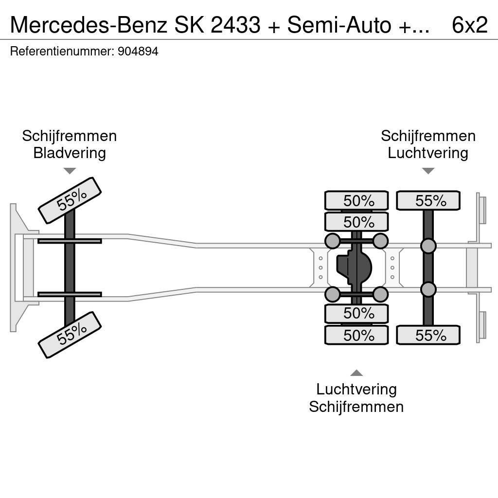 Mercedes-Benz SK 2433 + Semi-Auto + PTO + Serie 14 Crane + 3 ped Kontejnerski tovornjaki