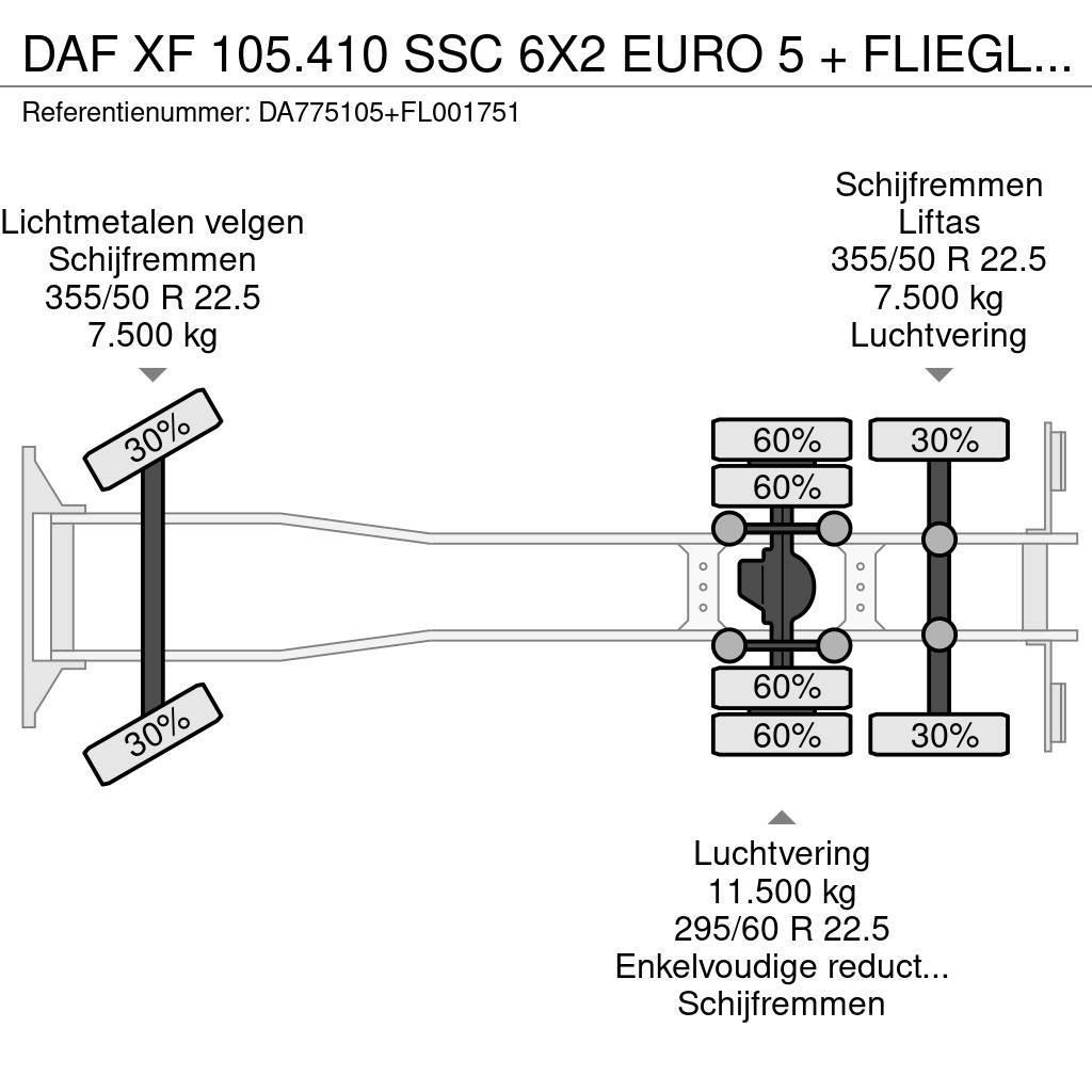 DAF XF 105.410 SSC 6X2 EURO 5 + FLIEGL 2 AXLE Tovornjaki hladilniki
