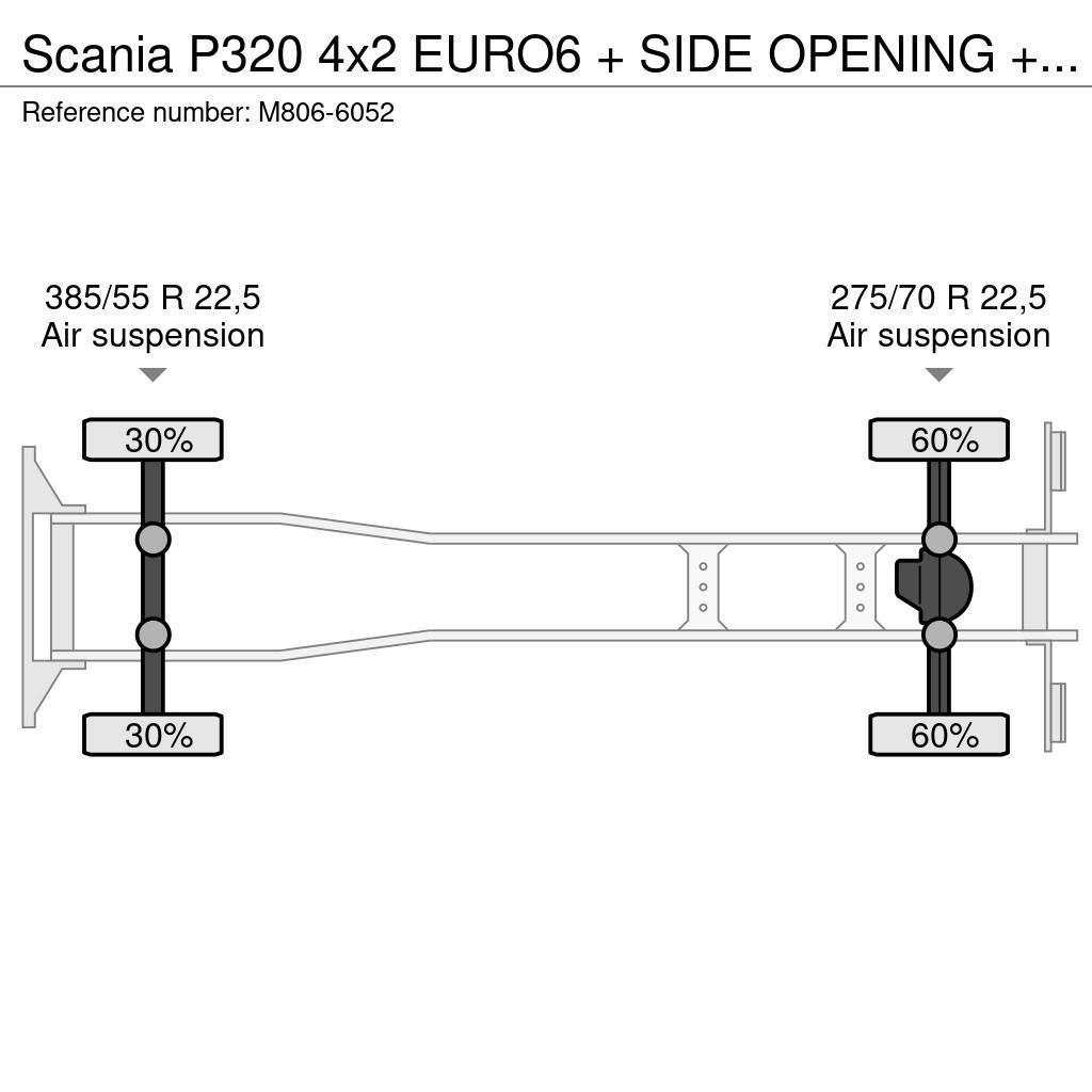 Scania P320 4x2 EURO6 + SIDE OPENING + LIFT Tovornjaki zabojniki