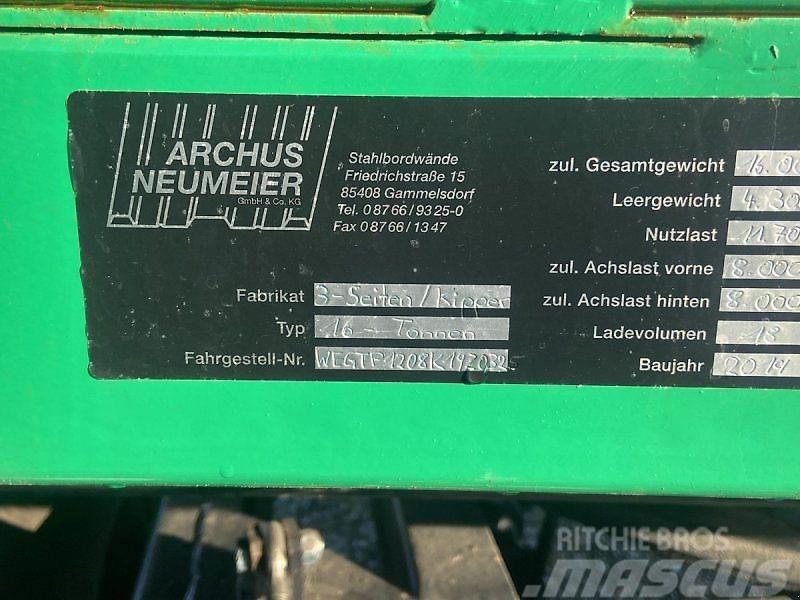  Archus Neumeier 3 Seiten Kipper Anhänger 16 t. Kiper tovornjaki