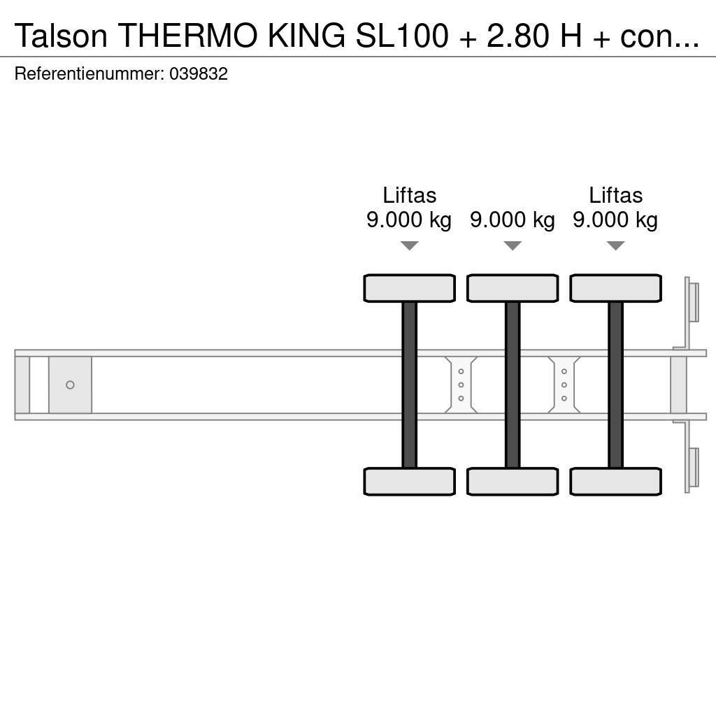 Talson THERMO KING SL100 + 2.80 H + confection + 3 axles Hladilne polprikolice