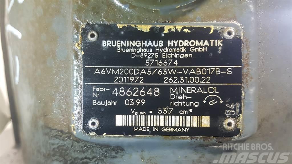 Brueninghaus Hydromatik A6VM200DA5/63W - Drive motor/Fahrmotor/Rijmotor Hidravlika