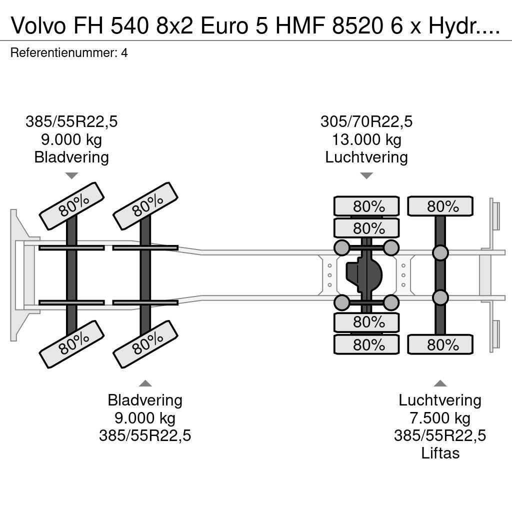 Volvo FH 540 8x2 Euro 5 HMF 8520 6 x Hydr. Jip 6 x Hydr. Rabljeni žerjavi za vsak teren