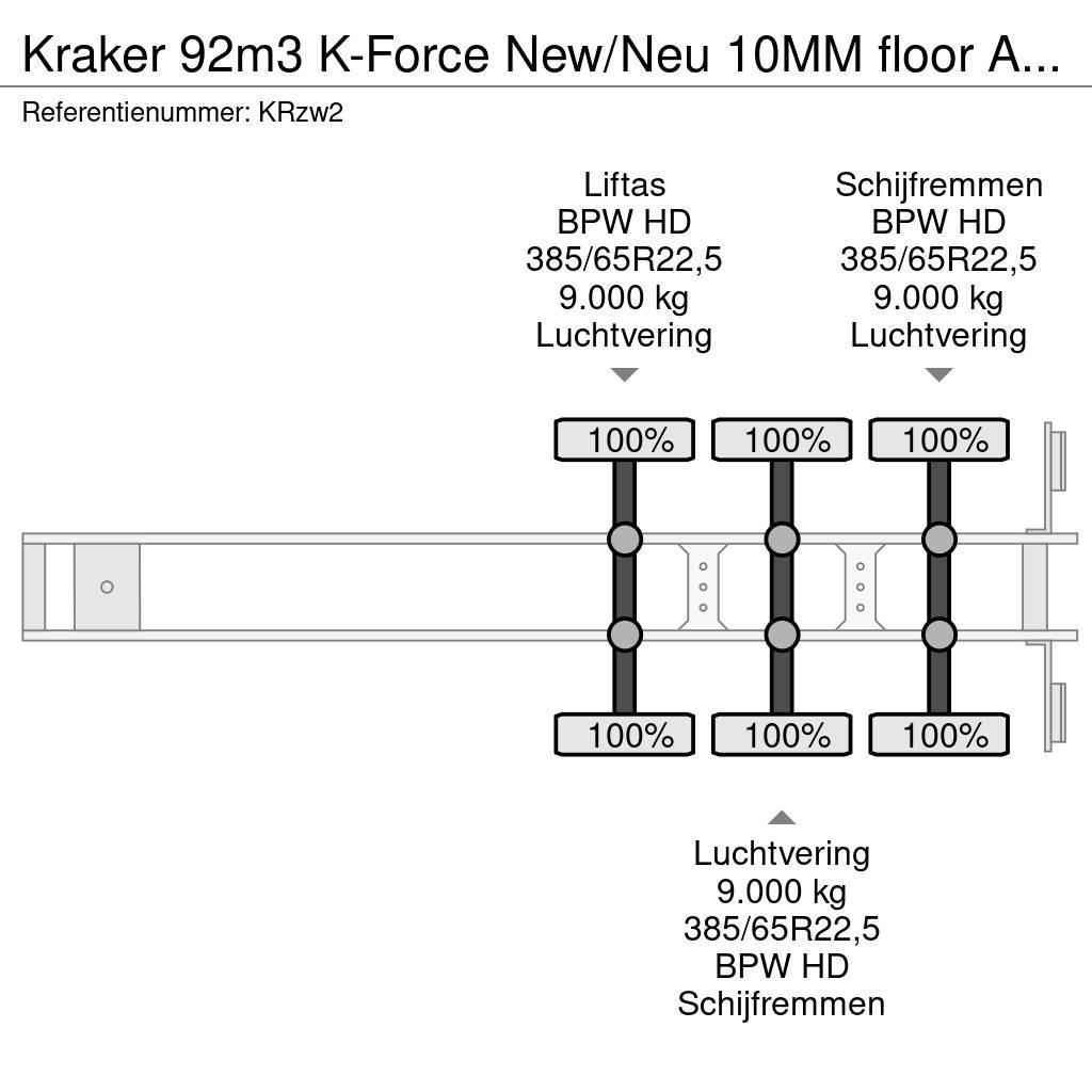 Kraker 92m3 K-Force New/Neu 10MM floor Alcoa's Liftachse Tovorne pohodne polprikolice