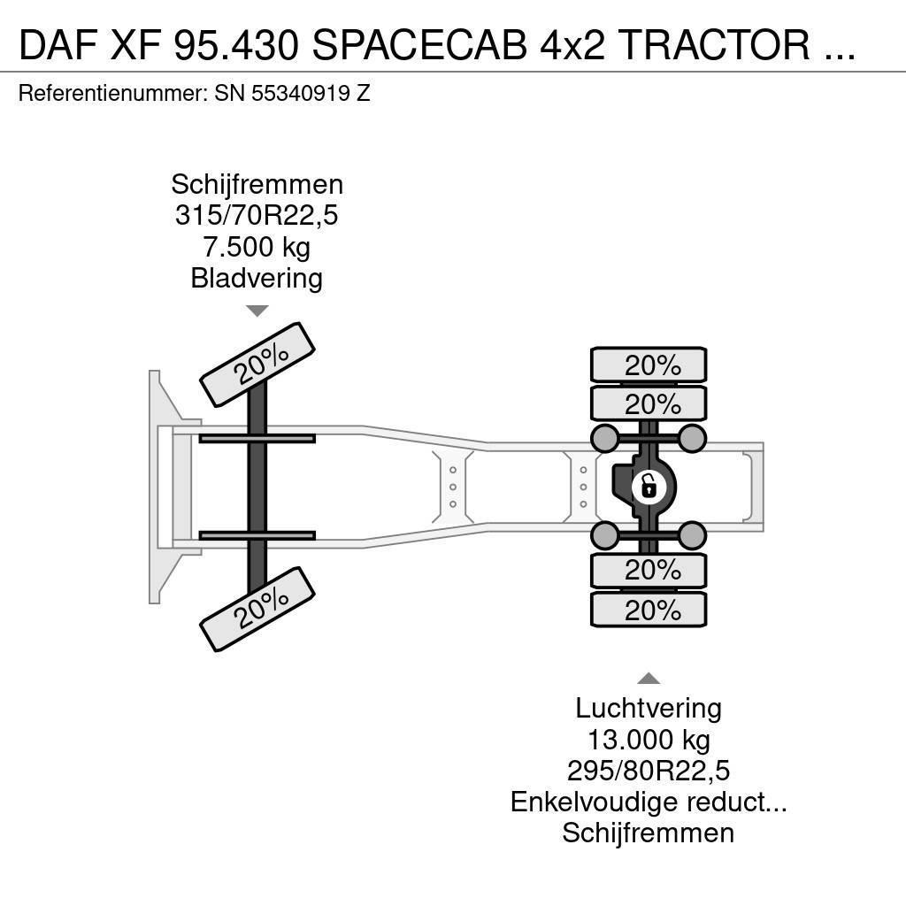 DAF XF 95.430 SPACECAB 4x2 TRACTOR UNIT (EURO 3 / ZF16 Vlačilci