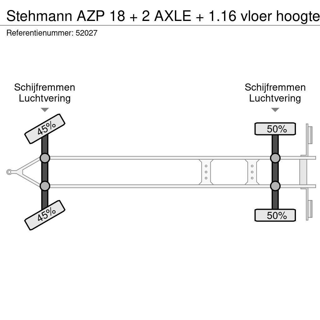 Stehmann AZP 18 + 2 AXLE + 1.16 vloer hoogte Prikolica s ponjavo