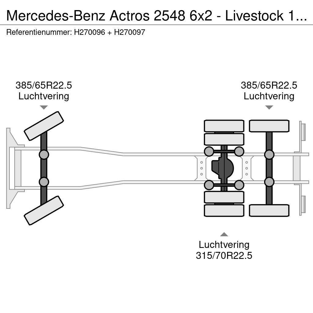 Mercedes-Benz Actros 2548 6x2 - Livestock 1 deck - Truck + Trail Tovornjaki za prevoz živine