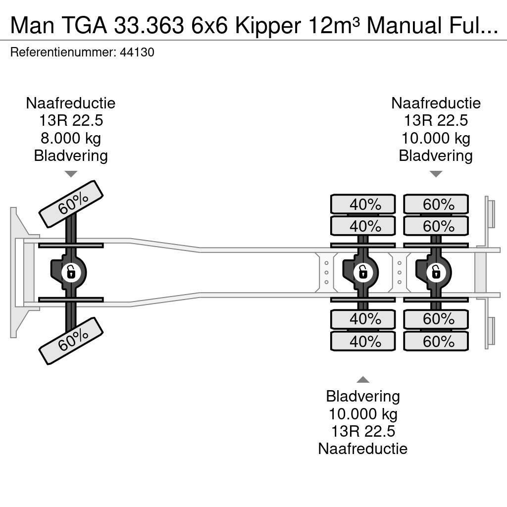 MAN TGA 33.363 6x6 Kipper 12m³ Manual Full steel Kiper tovornjaki