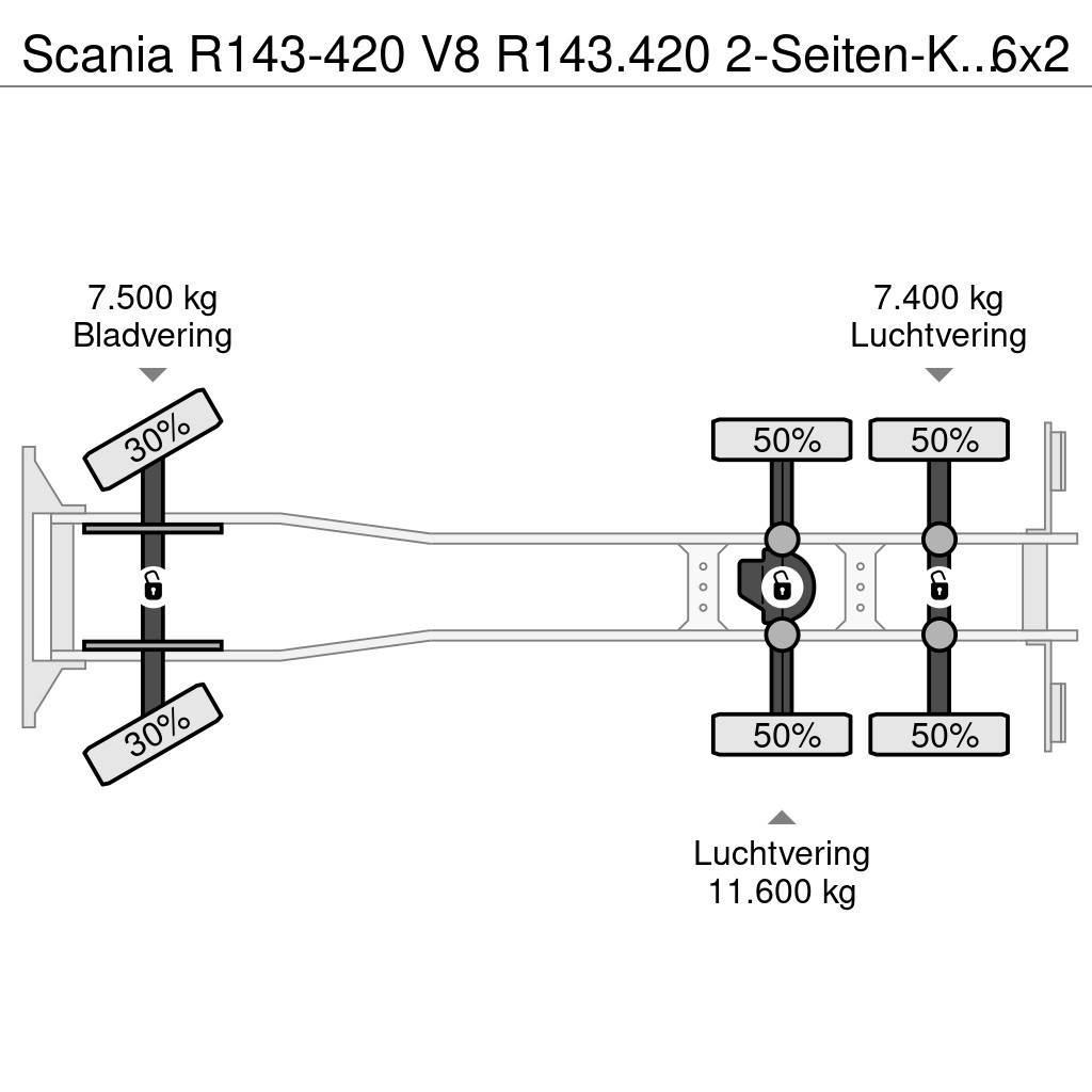 Scania R143-420 V8 R143.420 2-Seiten-Kipper 6x2 Manualget Kiper tovornjaki