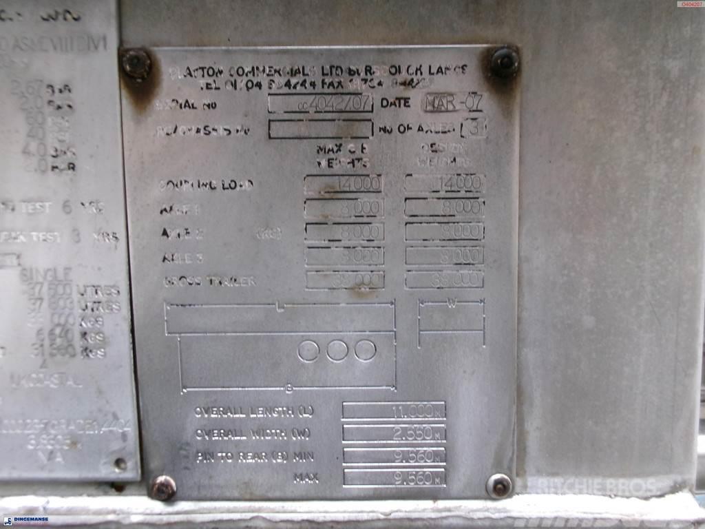  Clayton Chemical tank inox 37.5 m3 / 1 comp Polprikolice cisterne