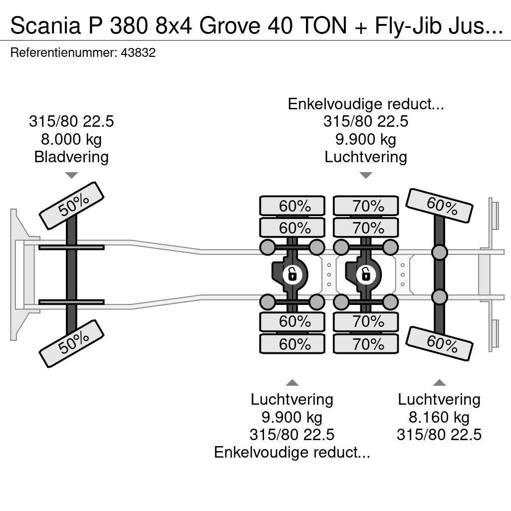 Scania P 380 8x4 Grove 40 TON + Fly-Jib Just 31.682 km! Rabljeni žerjavi za vsak teren