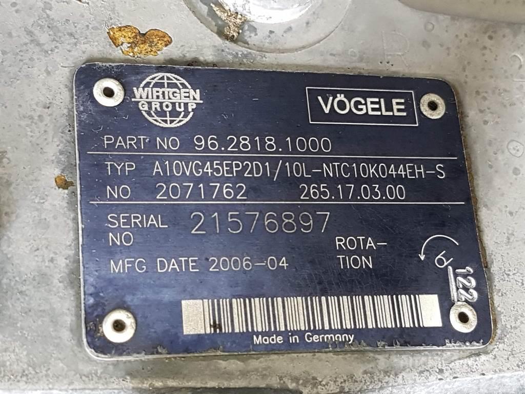 Vögele -Rexroth A10VG45EP2D1/10L-96.2818.1000-Drive pump Hidravlika