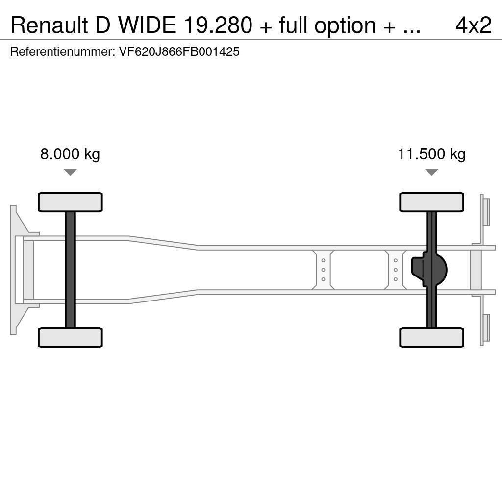 Renault D WIDE 19.280 + full option + REMOTE + EURO 6 HIAB Komunalni tovornjaki