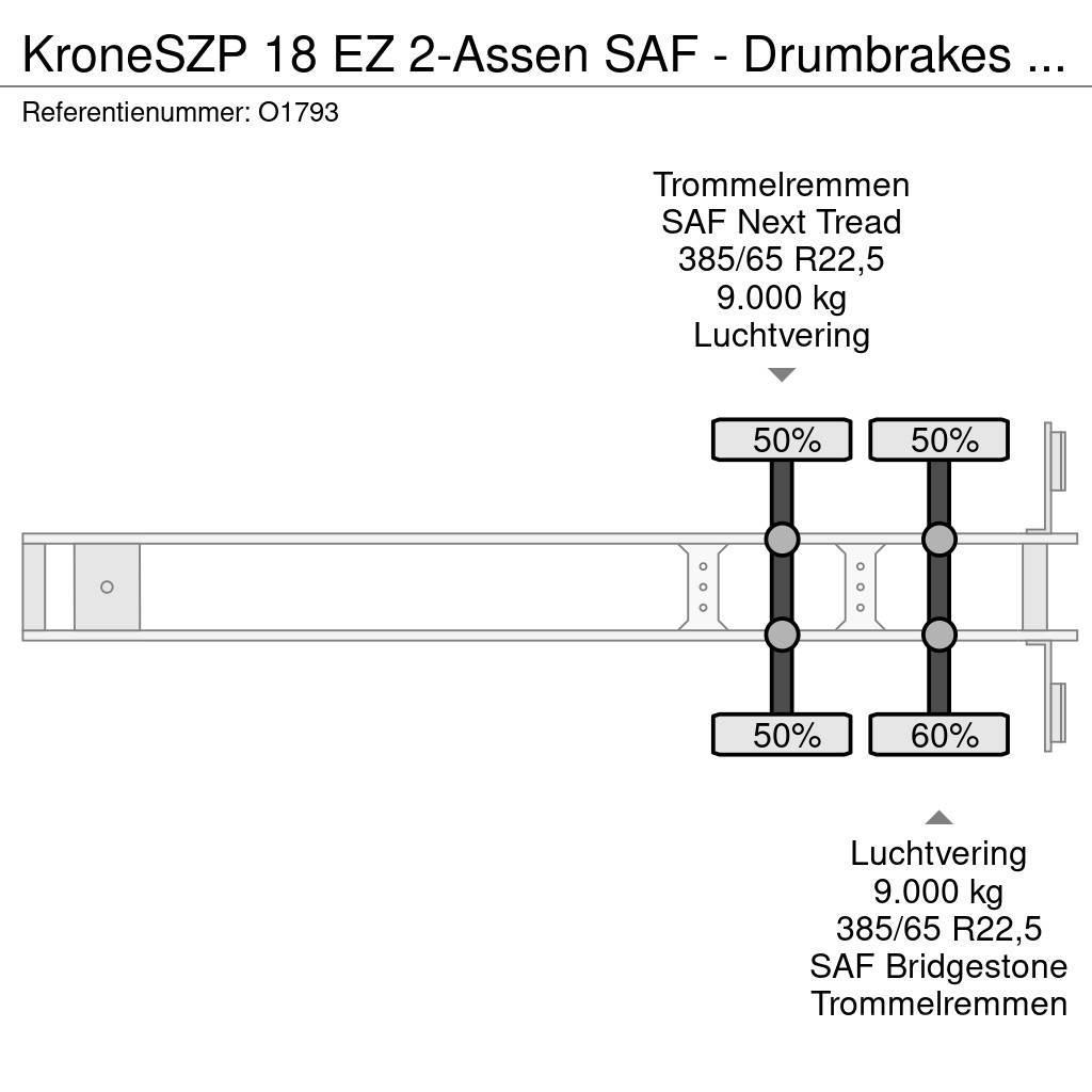 Krone SZP 18 EZ 2-Assen SAF - Drumbrakes - 20FT connecti Kontejnerske polprikolice