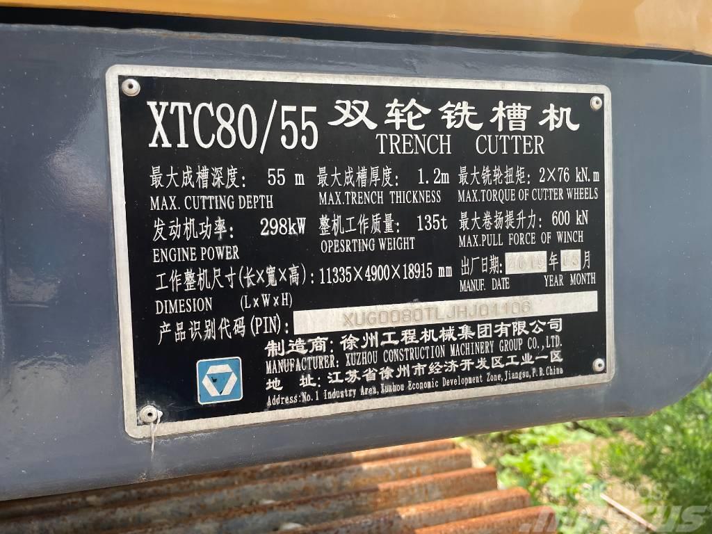  徐工 XTC80/55 Gosenice, verige in podvozje