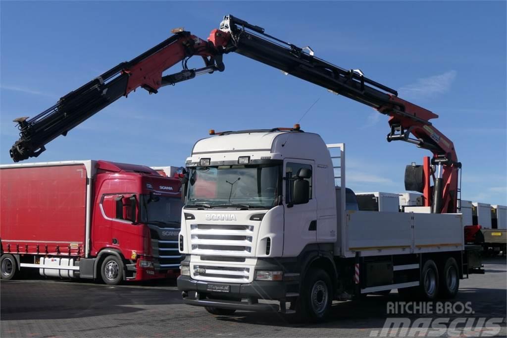 Scania R 480 / 6X4 / SKRZYNIA - 6,2 M + HDS PALFINGER PK  Avtotransporterji