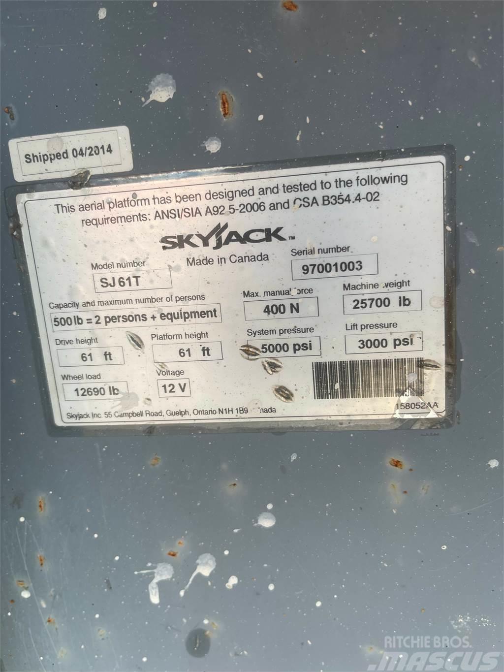 SkyJack SJ61T Boom in dipper roke