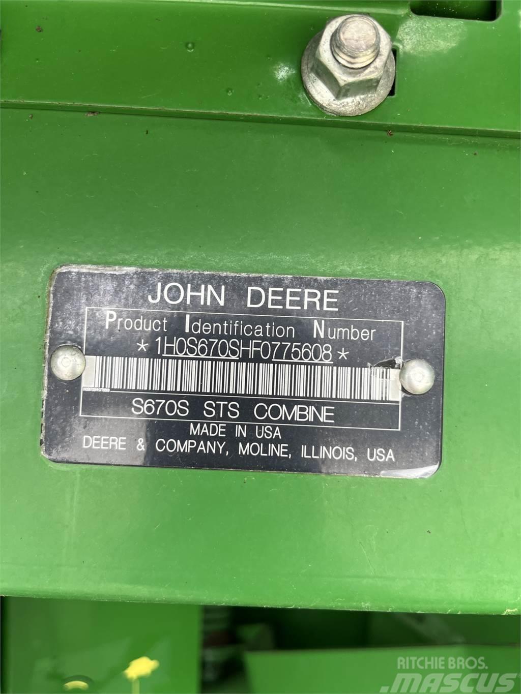 John Deere S670 Kombajni
