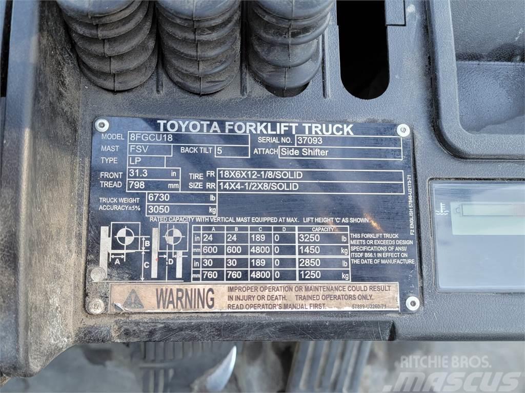 Toyota 8FGCU18 Plinski viličarji