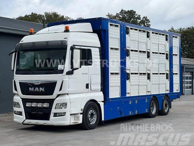 MAN TGX 26.480 6x2 3.Stock FINKL mit Hubdach,Tränke Tovornjaki za prevoz živine