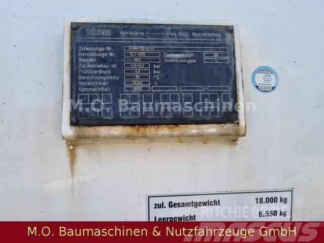  Saugwagenanhänger / Tollense TH 93 / 14.000 L Prikolice cisterne