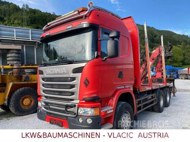 Scania G490 Holztransporter mit Kran Tovornjaki za hlode