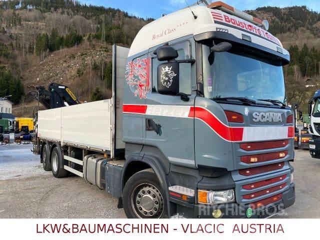 Scania R410 mit Kran Palfinger PK20002EH Tovornjaki s kesonom/platojem