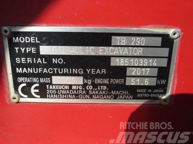 Takeuchi TB 290 Minibagger Powertilt+Löffel nur 2041,5h Mini bagri <7t