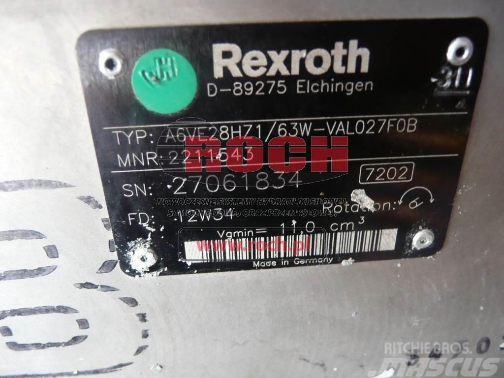 Rexroth A6VE28HZ1/63W-VAL027F0B 2211543 Motorji