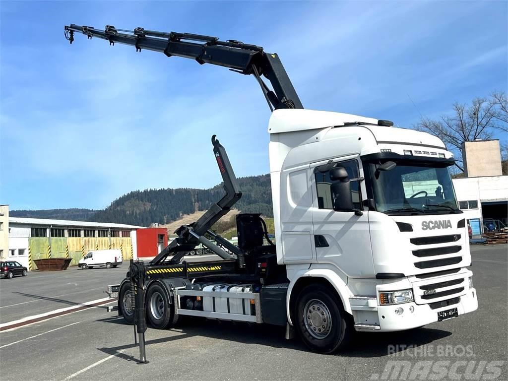 Scania G490, 10/2015, 6x2, Crane hook lift, Hiab 244 - 5  Kotalni prekucni tovornjaki