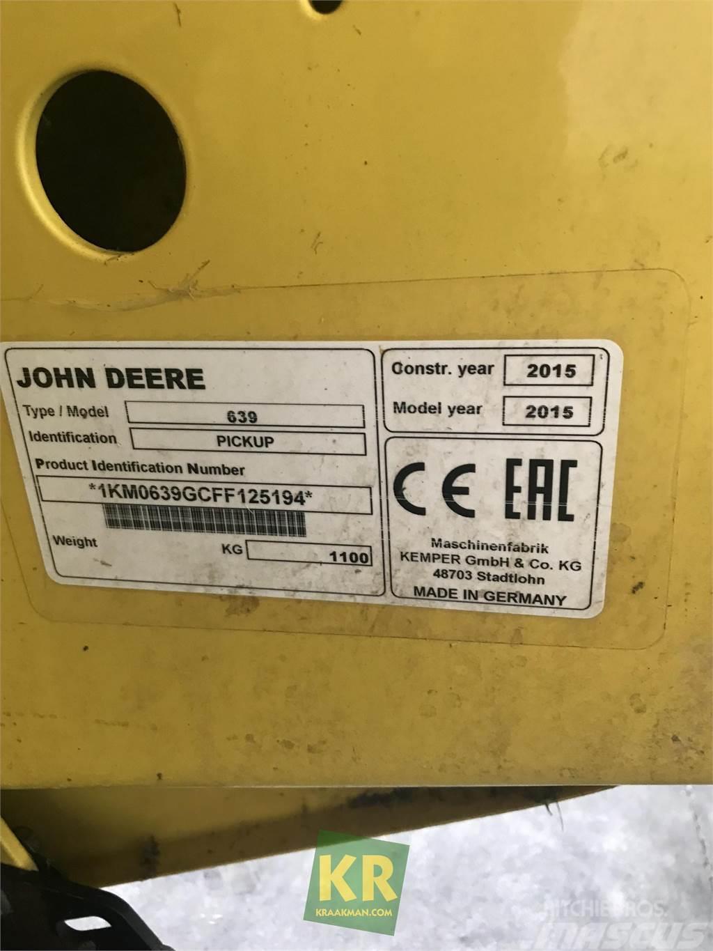 John Deere 639 Priključki za stroje za krmo na lastni pogon