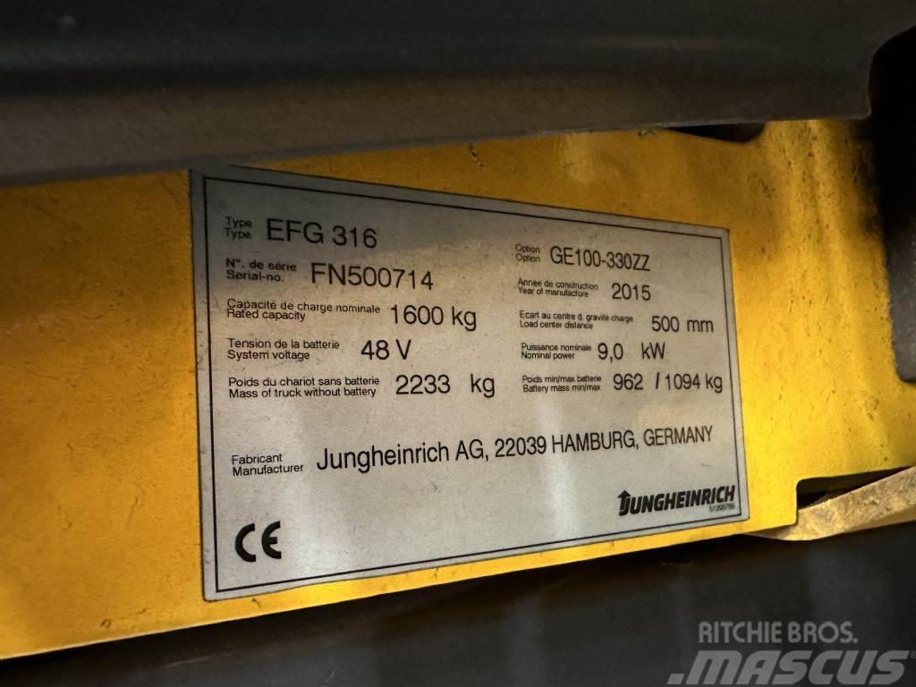 Jungheinrich EFG 316 - FREIHUB-Mast !!! Električni viličarji