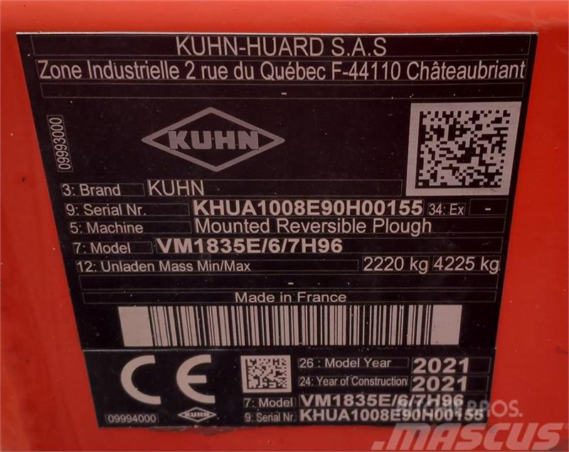 Kuhn Varimaster 183 NSH 6 furet m/Thorsen GPS Obračalni plugi